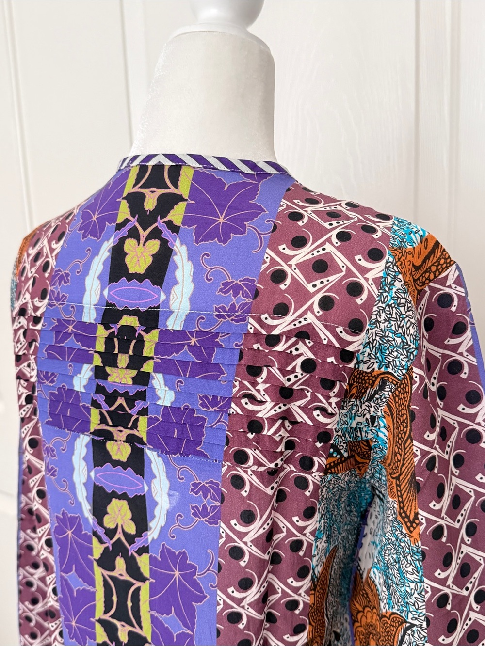 Etro Purple Multicolor Printed Long Sleeve Blouse - Picture 6 of 9